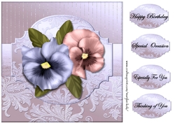 Card Topper Violets