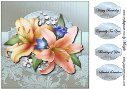 Card Topper Lilies
