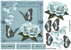 Vintage roses and Butterflies