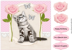 Cute Kitten In Vintage Frame