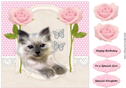  Cute  Kitten In Vintage Frame 2