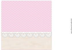 Backing paper Dots and lace in Pink