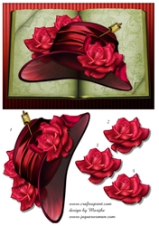 Book Elegant  Red Hat & Red Roses