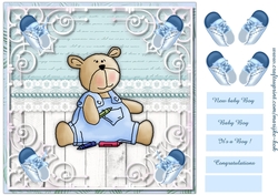 Sweet baby Boy Quick card Topper
