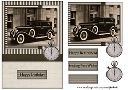 Male card Vintage Car