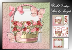 Basket Vintage Roses Mini Kit
