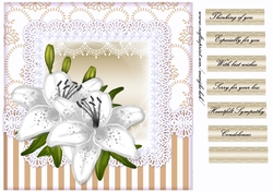 White Lilies card Topper