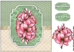Gorgeous Ameryllis card topper