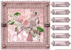 Pink Vintage Blossoms Card Topper