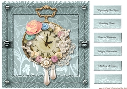 Vintage Clock Card Topper