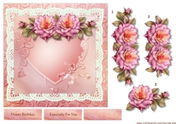Gorgeous Roses & lace heart