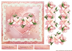 Gorgeous Pink Orchids & Lace Heart
