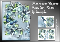 Shaped card Topper Porcelain Roses Mini Kit