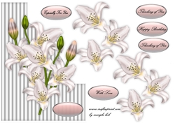 Shaped card White Lilies