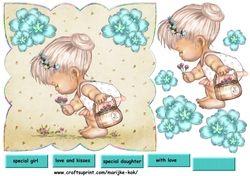 Scallop Topper Cute Flower Girl love and kisses