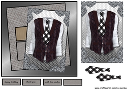 Male Card Vest & Tie