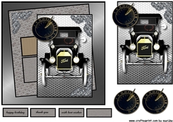 Male card Vintage Car