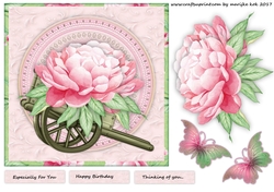 Perfect Peonies & Weelbarrow Quick Card