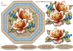 Octagon Card Roses