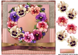 Pansies Wreath Quick Card