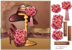 Classic Hat, Shoes & Roses Quick Card