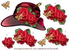 Classic Hat & Red Roses Step By Step