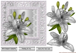 Silver Frame Sympathy Lilies