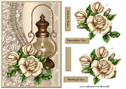 Lantern & Cream Roses