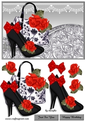 Handbag, Shoes & Red Roses