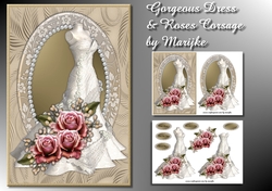 Gorgeous Dress & Pink Roses Corsage Mini Kit