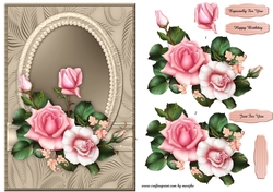 Gorgeous Roses In pearl Frame Classic card