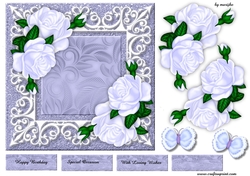 White Roses In Vintage Frame