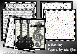6 Music Backing Papers