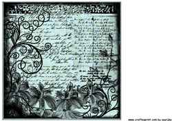 Vintage Card Topper Flowers & Swirls