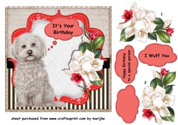 Cute Dog card With Text bubble 2