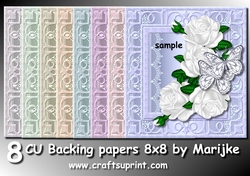 8 Backing Papers 8x8 Framed CU Toppers