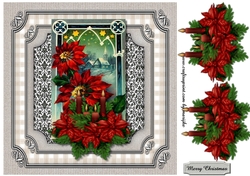 Vintage Christmas Poinsettias & Candles