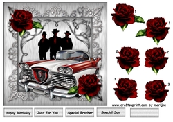 Male Card Vintage Car