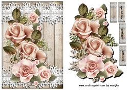 Roses, Wood & Lace Quick card