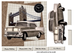 Male Card  1950s car