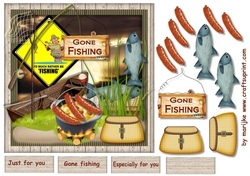 Male Card Gone Fishing