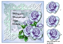 Vintage Roses In Blue