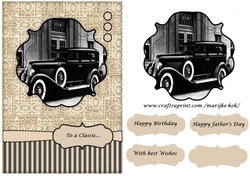 Male Card Vintage Car