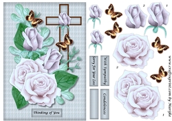 Pastel Roses & Cross Sympathy 