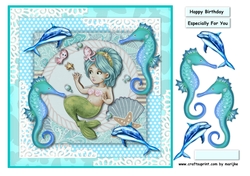 Under the sea birthday girl quick card