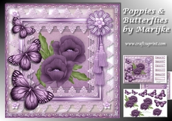 Poppies & Butterflies in Lace Frame Mini Kit