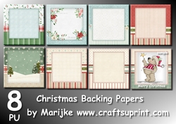  8 Christmas  Backing Papers