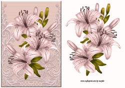 Sympathy Lilies , Lace  & Bird