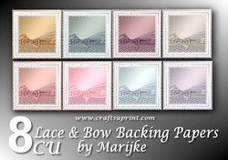 8 Backing Papers Lace & Bow CU