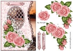 Lattice card Pink Roses